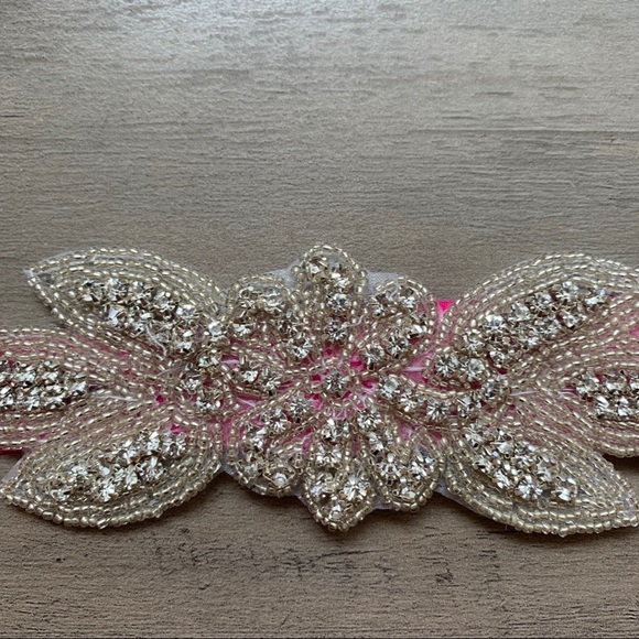 Rhinestone Bead Appliqué bling headband, New - Picture 4 of 5
